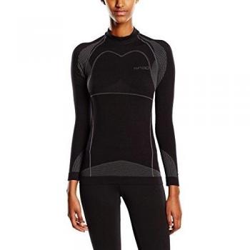 Spaio Moto Camiseta de mujer de mangas largas, negro/gris, M