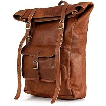 Berliner Bags Mochila de cuero Leeds M Mochila para portátil para hombres y mujeres Marrón Vintage