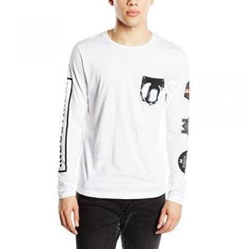 JACK & JONES jjcoTHINK TEE LS CREWNECK-Camiseta de manga larga  Hombre    Blanco