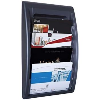 Paperflow 4060.01 - Expositor mural, A3, 650 x 395 x 95 mm, color negro