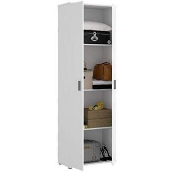 HOMEKIT Armario Multiusos 2 Puertas y estantes, Blanco, 61x190x35cm