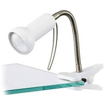 Lámpara de escritorio con pinza Fabio E14 blanca 1x40W