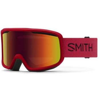 Máscara de esquí Smith Frontier con lente espejada ChromaPop Sun en color rojo carmín