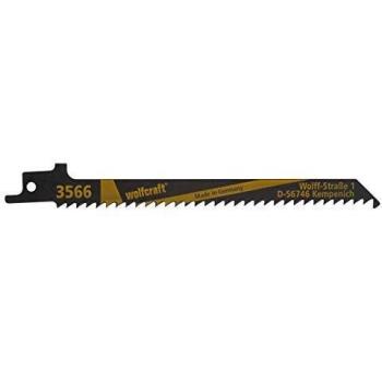 Wolfcraft 3566000 - 2 hojas de sierra de sable CV / tableros de virutas, plástico / corte fino y rápido, especialmente para corte curvado / aplicación con carrera pendular 130 mm