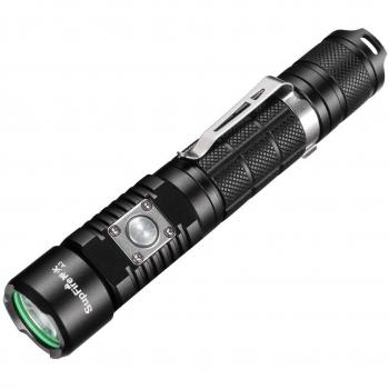 Supfire Linterna LED Tactica Linterna Impermeable Faroles de Mano Super Brillante 1100 Lumenes CREE LED Antorcha con Bateria de 18650 Incluido,Recargable con el Cable USB Directamente,5 Modos de Luz para Camping Senderismo Ciclismo,Modelo A3
