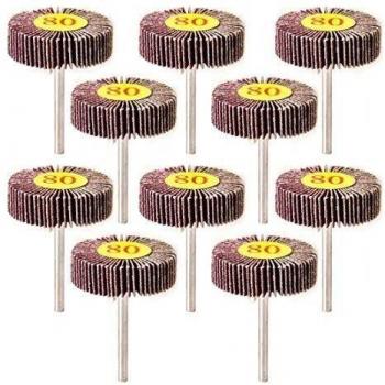 10pcs 80# Grit Sanding Flap Disco de Rueda Papel de Lija Campana de Pulido Mango Herramientas Rotativas