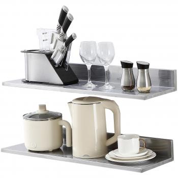 Vevor Heavy Duty Stainless Steel Wall Mounted Shelf 8.6 x 30 - 44 lbs Capacity for Kitchen, Restaurant, Bar, Home & Hotel