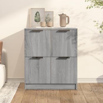 Aparador de madera contrachapada gris Sonoma 60x30x70 cm, Mueble de Almacenaje de Salón, Buffet para salón Moderno, Armario Auxiliar, Armario de Almacenamiento