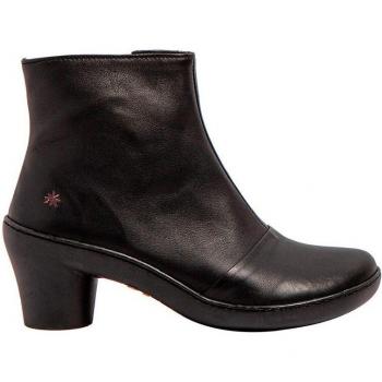 Botines de piel negro con altura de tacón de 6,5cm