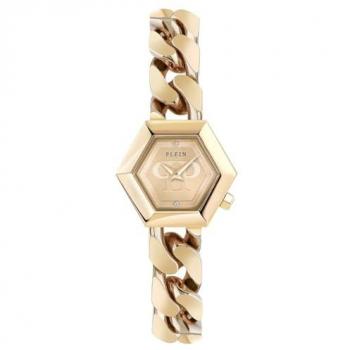 Philipp Plein Hexagon Groumette Golden Watch, female, yellow, stainless steel, size: ONE SIZE