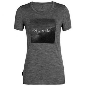Icebreaker Wmns Tech Lite SS Low Crewe Wavelogo Camiseta, Mujer, Gritstone HTHR, Large