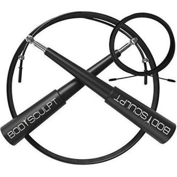 Cuerda para saltar con cable adicional, HyperRope por Bodysculpt, Rodamientos de Bolas de Acero Inoxidable, GARANTÍA DE POR VIDA, con manual de usuario eBook, Calidad Professional Comba, Cuerda de Saltar Ajustable de Alta Velocidad