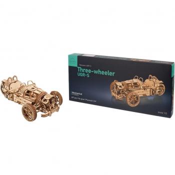 Puzzle mecánico 3D Ugears Triciclo UGR-S - Modelo de bricolaje avanzado, 457 piezas