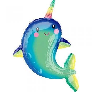 anagram balón de papel de aluminio supershape 73 x 99 cm Happy narwahl, Multicolor, 7 a3847701 