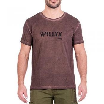 Jeep Willys J8s - Camiseta de Manga Corta para Hombre, Hombre, Camiseta, O100971-M261-L, Potting Soil/Black, Large