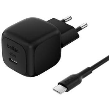 Cargador de Pared Compacto Belkin 45W USB-C con Power Delivery y Cable USB-C de 1m, Negro