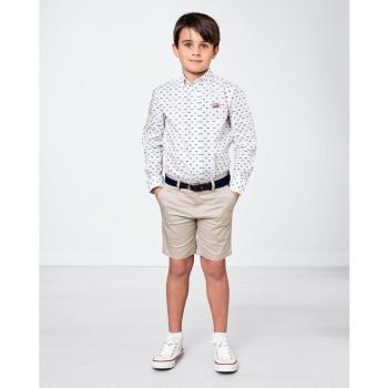 Bermuda Spagnolo tejido gabardina beige para niño