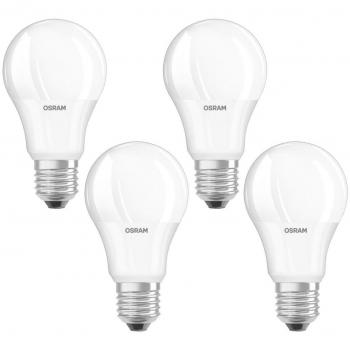 Pack de 4 bombillas LED OSRAM E27 10W 2700K 1055lm luz cálida