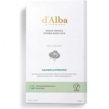 d'Alba White Truffle Calming & Hydrating Double Mask Pack (4 Sheets, 34.5g each)