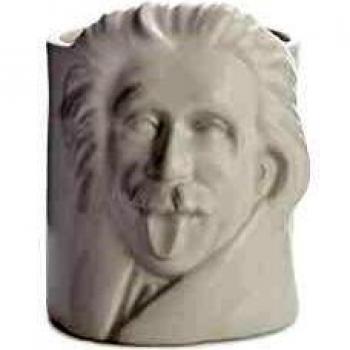 Balvi Portalápices Einstein Color Blanco Lapicero para Escritorio Inspirado en el Popular físico Einstein Cerámica