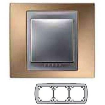 Schneider Electric U66.006.096 - Marco top 3 elementos cobre onix