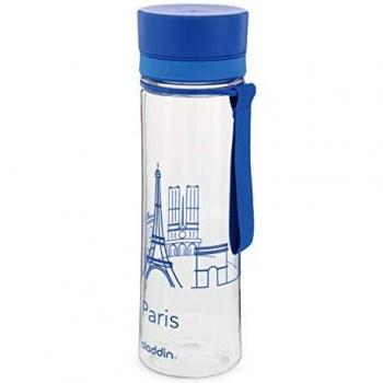 Aladdin Aveo Trinkflasche City Series, Paris, 0.6 Liter Water Bottle, Unisex, Azul con gráficos, 600 ml
