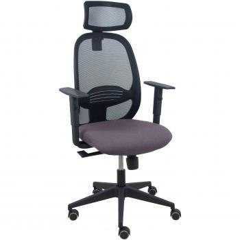 Silla Cilanco negra malla negra asiento bali gris oscuro brazo regulable cabecero regulable