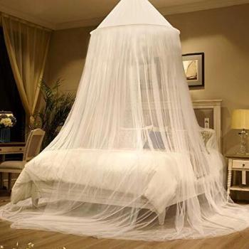 Zubita Mosquitero para Camas, Universal White Dome Malla de mosquitera, Suave y Cómodo, Adecuado para Camas Individuales y Dobles,Hamacas Cunas 60x250x1200cm