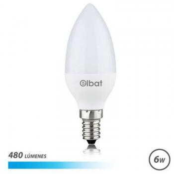 Elbat Bombilla LED C37 6W E14 480lm - 6500K Luz Fría