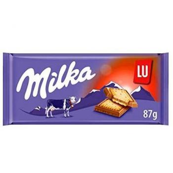 Milka Lu Chocolate con Leche Cubierta de Crujiente Galleta, 87g
