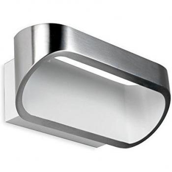 Aplique oval LED 180mm, aluminio satinado, 4.8W, 3000K