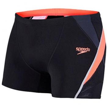 Speedo Fit Splice - Bañador para hombre ajustado, hombre, color Black/Psycho Red/Oxid Grey, tamaño talla 34/36