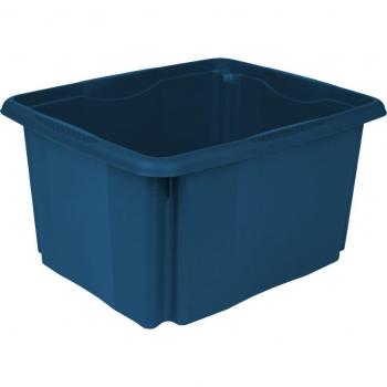 Caja de almacenamiento Keeeper Eco Emil, 24 litros, dimensiones 41 x 34,5 x 22 cm, color azul, con sistema de apilado