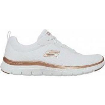 Zapatillas Skechers Flex Appeal 4.0 Brilliant View para Mujer en Color Blanco y Dorado