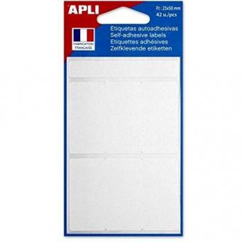 Etiquetas Multifuncionales APLI, 25 x 50 mm, Blancas