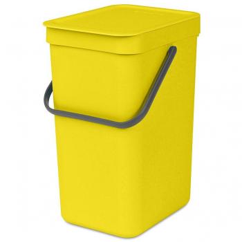 Brabantia Sort & Go Cubo de Basura, 12 L, Plástico, Amarillo, 24.9x20x35 cm