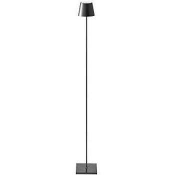 Lámpara de pie LED recargable Nuindie negra 2.2W 180lm 2700K IP54 regulable