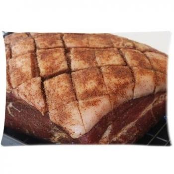 Tostado cerdo con cremallera fundas de almohada cubierta 20 x 30 pulgadas