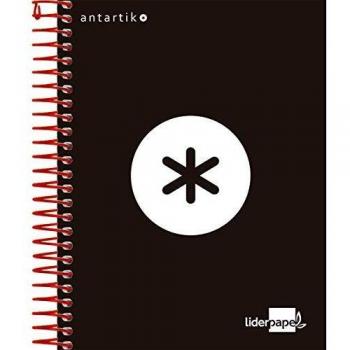 Liderpapel Cuaderno Espiral A6 Micro Antartik Tapa Forrada 100H 100 Gr Cuadro 5 Mm 4 Bandas Color Negro
