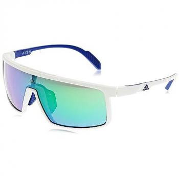 Gafas de Sol Adidas Sport Polarizadas SP0057 Blancas con Espejo Verde 140 mm Unisex