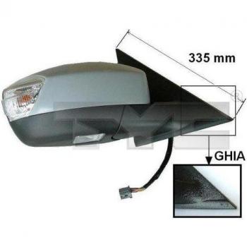 Espejo retrovisor TYC 310-0119 con diseño específico para vehículos, ajuste manual, cristal convexo para mayor visibilidad, acabado en negro y fácil instalación