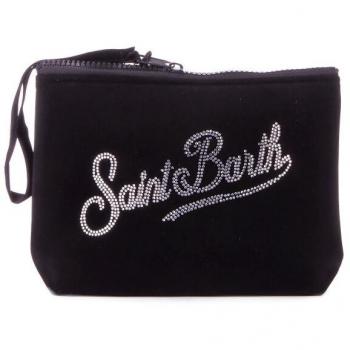 Neceser de Neopreno Floral MC2 Saint Barth con Cremallera y Borsa Infantil de Terciopelo Negro con Strass
