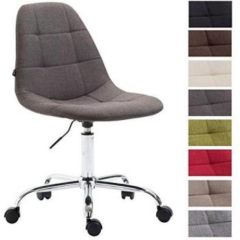 Silla de Oficina Reims en Tela Gris Oscuro, Ajustable en Altura, con Ruedas y Respaldo Ergonomico