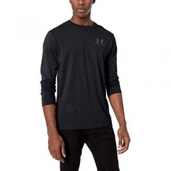 Under Armour Men's Long Sleeve Sportstyle Left Chest T-Shirt - Black - Medium