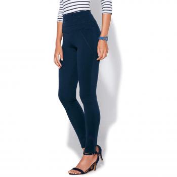 Tregging Cintura elástica con Piezas pespunteadas Mujer by Vencastyle - 022707,Azul Marino,L