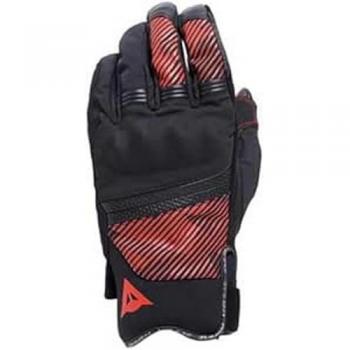 Dainese Guantes Fulmine D-Dry para Hombre, Guantes de Motocicleta de Invierno, Protectores de Nudillos, Acolchado Térmico, Pantalla Táctil, Color Negro/Rojo, Talla