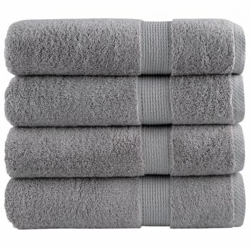 Toallas de baño vidaXL 4 unidades 100% algodón 100x150 cm 600 gsm color Blanco, Dorado, Antracita y más