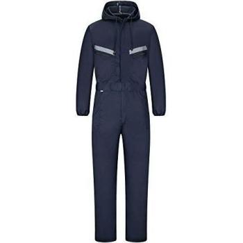 yukirtiq Hombre Pantalones con Peto de Trabajo para jardín y Garaje, Encapuchado Mono de Trabajo Mecánico o Industria Cintas Reflectantes Resistente al Aceite para Mecánicos