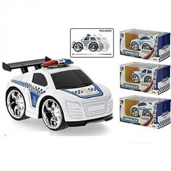 ColorBaby- Coche Metal Policía retrofricción 14 cm, Multicolor