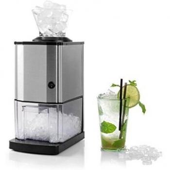 Trituradora de Hielo Eléctrica 12 kg/h, 70W, Acero Inoxidable, Compacta y Eficiente